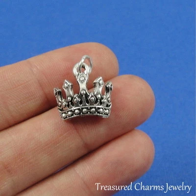 Berloque de coroa de tiara de prata - Pingente de princesa rainha real NOVO - Imagem 1 de 2