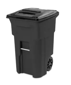 64 gallon black garbage can with wheels and lid - Picture 1 of 6