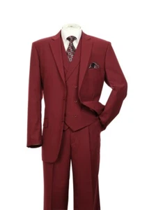 Men's 3 Piece  Luxurious Woo Feel  Fancy  Suit 2-Button, Two Side Vents V9 - Picture 1 of 10