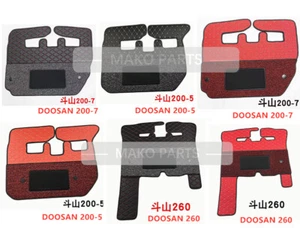 BLACK Cab Floor Rubber Mat Carpet Fit EXCAVATOR DOOSAN 200-7 - Picture 1 of 2
