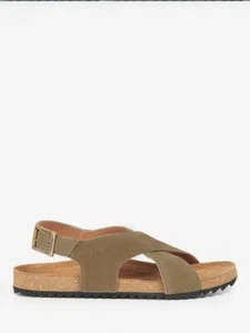 BNIB Barbour Rochelle Suede Cross Strap Sandals Olivine Sz: 7 RRP £70 - Picture 1 of 5