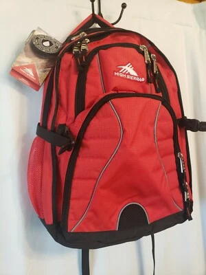 High Sierra Swerve Laptop Backpack 17"  School Or College Backpack Red Black NWT - Image 1 of 4