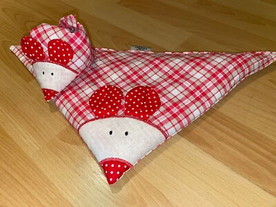 DIE IDEENBIENE Körnerkissen Maus Wärmekissen - rote Punkte / rotes Schottenkaro - L / XL / XXL