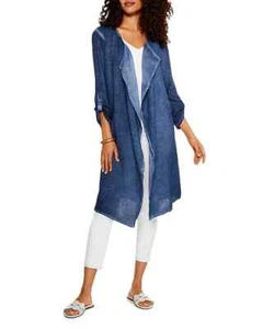 Nic + Zoe Double Gauze Open Front Dusterr Parisian Blue XXL , NWT $158. (27) - Picture 1 of 10