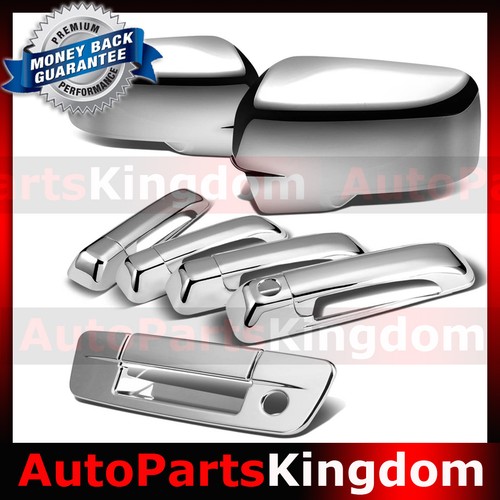 GalaxyMotoInc Chrome Mirror, Door Handles & Tailgate Handle Kit For Dodge Ram 1500-3500