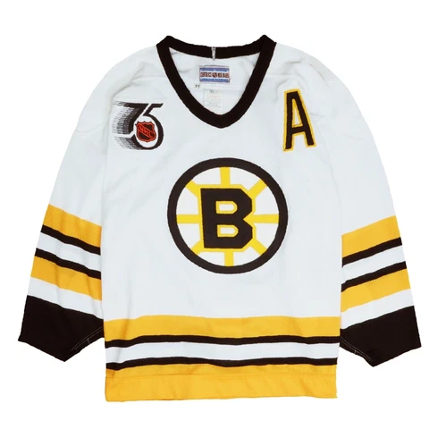 Vintage Boston Bruins David Shaw Authentic CCM Hockey Jersey Size 44 90s NHL Cover