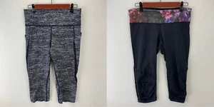 Lululemon Pace Perfect 7/8 Tight Leggings Women’s Size 10 Gray Black Lot of 2 - Picture 1 of 18