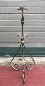 Wrought Iron Candelabra Floor Lamps SET OF 2 Gold leaves Gold candleholder - Picture 1 of 8