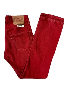 Vintage Levi’s 501 Red Denim Jeans 32x32 Made in UK 1994 Rare - Picture 1 of 13