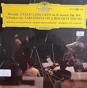Rostropovitsch Karajan Dvorak Tschaikovsky Cello Concerto DG Stereo LP 139044 NM - Picture 1 of 4