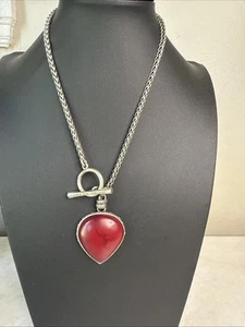 Y2K Lucky Brand Boho Reversible Toggle Red Fish Antiqued Necklace - Bild 1 von 8
