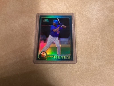 2001 Topps Traded & Rookies Jose Reyes Chrome Retrofractor Rookie Mets B21 - Image 1 of 2