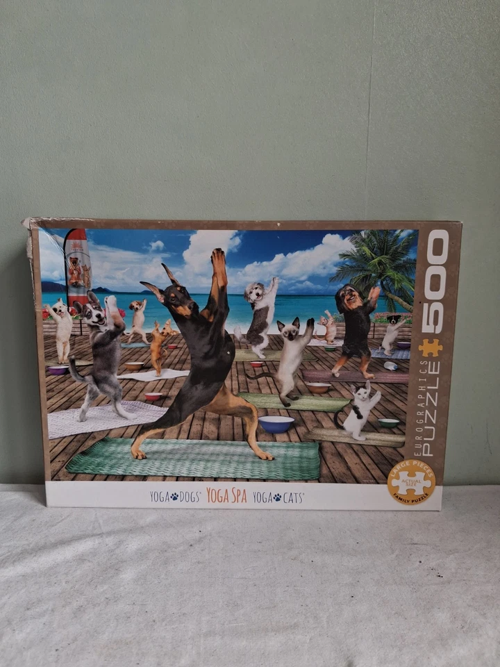 Rompecabezas Eurographics 500 piezas yoga perros yoga spa yoga gatos COMPLETO Foto 1 de 4