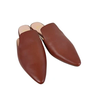 J. Crew Nuevo sin Etiquetas Cuero Marrón Sin Cordones Cuero Punta Mules Estilo #AB095 Talla 8.5 - Imagen 1 de 6
