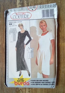 Abito gonna plissettata asimmetrica 3240 taglia 16 usato anni 80 modello cucito burda - Foto 1 di 2