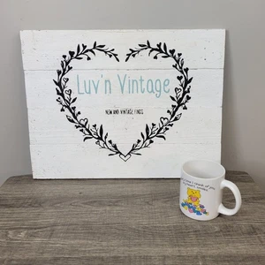 Vintage American Greetings Designer Collection Coffee Mug Tea Mug Bear Hearts - Picture 1 of 7