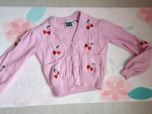 Kawaii Cute Pink Cherry Knit Cardigan