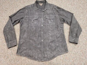 Decree Shirt Men XL Grey Button Down Long Sleeve Biker Grunge Distressed - Picture 1 of 14