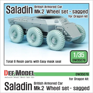 DEF.MODEL, DW35079 , British Saladin MK.II Sagged Wheel set (for Dragon ), 1/35 - Picture 1 of 8