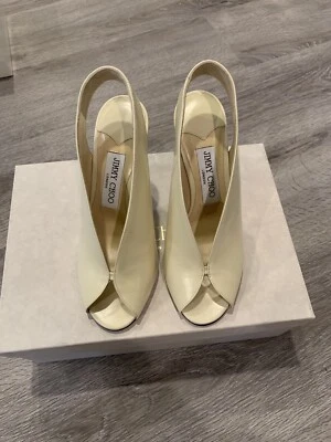 Jimmy Choo Shar 100 36.5 颜色称为亚麻皮革高跟鞋 — 第 1/4 张图片