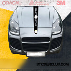 Custom Triple Stripe Hood Stripe Aufkleber for Porsche Cayenne 2002-2011 955 957 - EUR 46.82