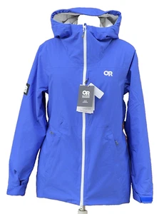 NWT $350 Outdoor Research Snowcrew Ski Jacket M Ultramarine Blue Hood Waterproof - Picture 1 of 20