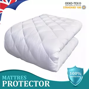 Luxury Quilted Mattress Protector Fitted Bed Cover Anti Allergy Matress All Size - Picture 1 of 36