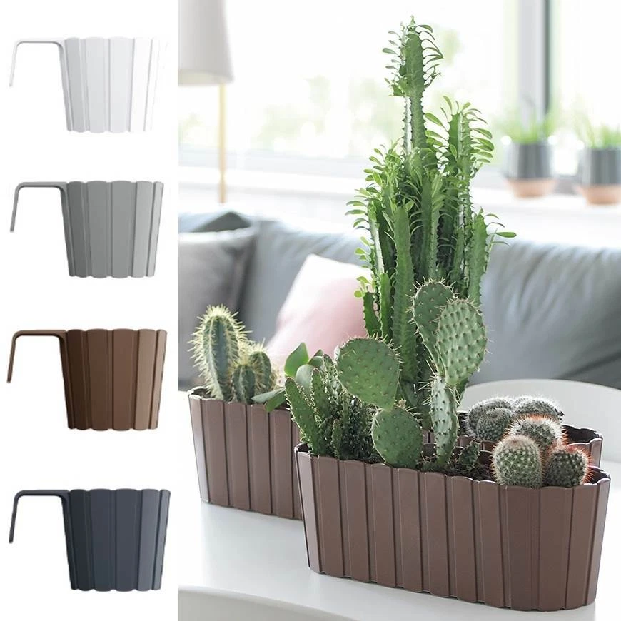 Blumenkasten Balkonkasten Blumentopf Geländerkasten Balkontopf Brett-Optik TOP - Bild 1 von 1