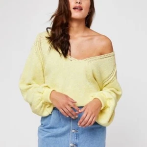 Suéter Free People Mujer Talla XS Riptide Cuello en V Limón Manga Abullonada Nuevo con Etiquetas FULL-504 - Imagen 1 de 5