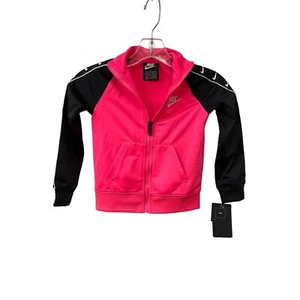 NEW Nike Hot Pink Jacket Full Zip Athletic Fleece Lining Girls Size 4 XS - Picture 1 of 5