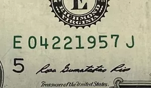 Apr 22, 1957 Birthday or Anniversary Date Note Series 2013 One Dollar Bill UNC - Picture 1 of 3