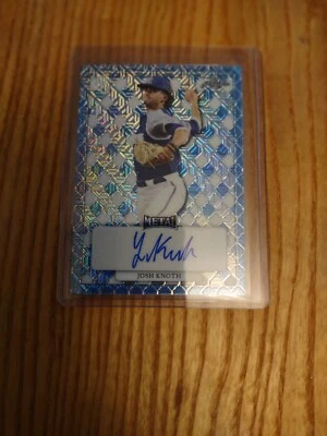 2022 Leaf Perfect Game Metal Josh Knoth PLATINUM MOJO AUTO 1/1 PRE-PROD PROOF - Image 1 of 2