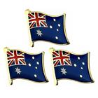 3 AUSTRALIAN FLAG PINS 0.5" Metal Lapel Pin Australia Hat Tie Tack AU Lot Set