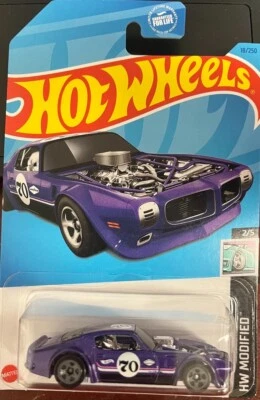 Hot Wheels 18/250 1970 PONTIAC FIREBIRD 2/5 HW MODIFIED, PURPLE, NEW - Image 1 of 2