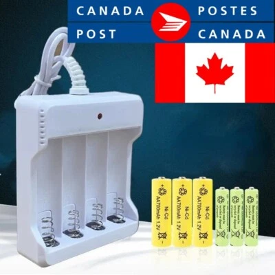 AA/AAA Battery Charger USB 4 Slot for NiMH/NiCd Batteries White Indicator NEW - Image 1 of 4