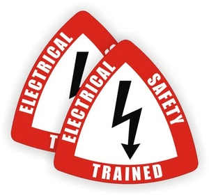 2x - Pegatinas de casco entrenadas en seguridad eléctrica | Calcomanías de casco | Electricista - Imagen 1 de 1