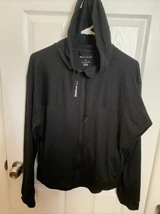 Reebok Hoodie Black Women’s Large Long sleeve Zip Active Wear - Picture 1 of 9