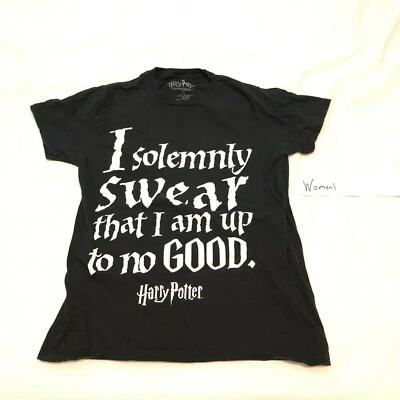 "I Solemnly Swear That I Am Up to No Good" Harry Potter Black T-Shirt Small 17 - Image 1 of 4