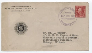 1922 Springfield IL aeroplane station fair grounds flight cover [y9621] - Bild 1 von 3