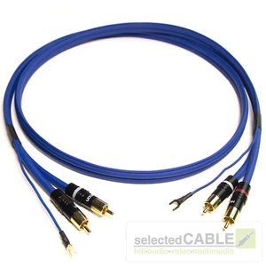 Cinch NF- / Phonokabel 1,5m Selected Cable 2x + 1x 0,35mm² Erdung vergoldet SC81 - Bild 1 von 4