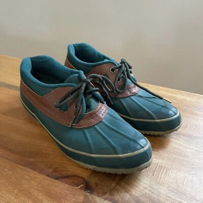 Botas De Colección Sporto Duck Cuero Verde Marrón Con Cordones Thermolite Gorpcore Talla 8 Foto 1 de 4