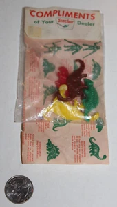 SEALED VTG 1960s Sinclair Oil Premium Giveaway Bag Dinosaur Figures MIP NOS 1961 - Picture 1 of 8
