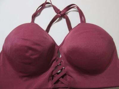 Sutiã RBX tamanho M rosa escuro forrado sem fio camiseta crossback ajustável íntimo - Imagem 1 de 4