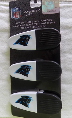 NFL Carolina Panthers Magnetic Clips Refrigerator Chips Mail All Purpose  3 Pack - Image 1 of 3