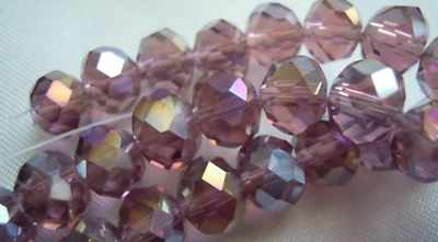 65-68  Böhmische Glasperlen schliffperlen  HELL LILA  AB   ca 8 x 6   mm  #  176 - Bild 1 von 2