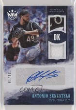 2018 Diamond Kings DK Materials Signatures Holo Blue /10 Antonio Senzatela Auto