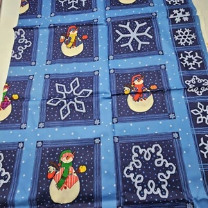 IN MY OWN BACKYARD WINTER by Becky & Me Snowman Fabric 2 Pieces - Picture 1 of 11