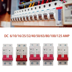 Solar DC Mini Circuit Breaker 2P MCB 6/10/16/25/32/40/50/63/80/100/125Amp 500V - Picture 1 of 30