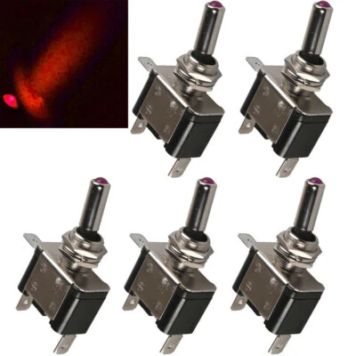 5 stk 12V 20A KFZ Kippschalter LED Beleuchtet EIN/AUS Schalter 2 Stellungen: E/A - Bild 1 von 4