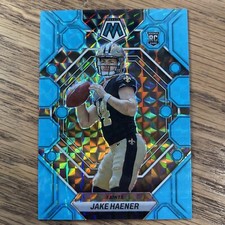 2023 Panini Mosaic Jake Haener Teal Wave 15/15 Rookie Card Saints